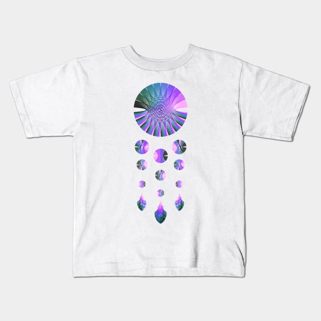 Dream Catcher | Nebula Blue Green Pink White Kids T-Shirt by aRtVerse